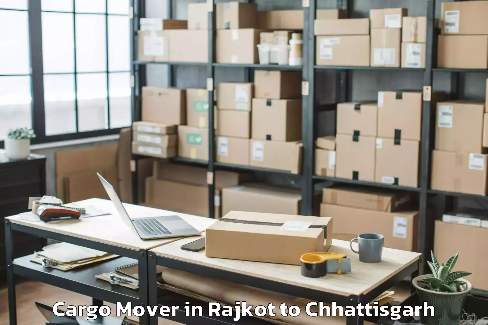 Top Rajkot to Isbm University Gariyaband Cargo Mover Available